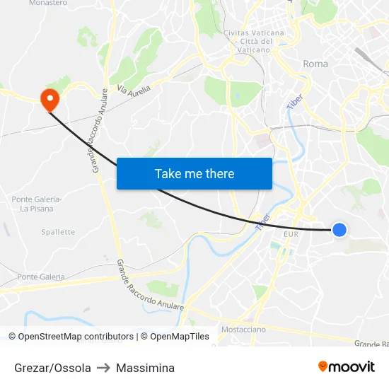Grezar/Ossola to Massimina map