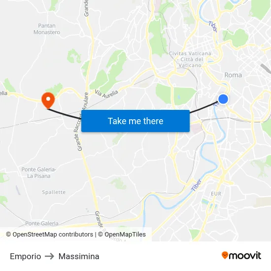 Emporio to Massimina map