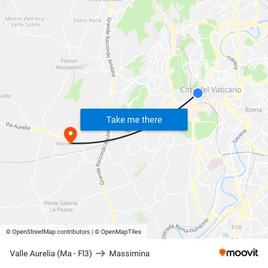 Valle Aurelia (Ma - Fl3) to Massimina map
