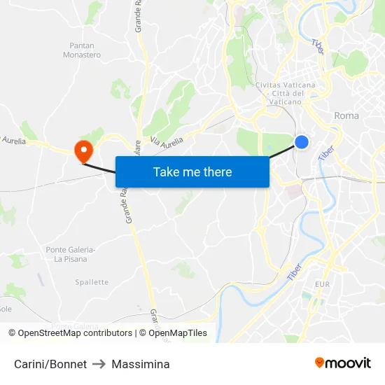 Carini/Bonnet to Massimina map
