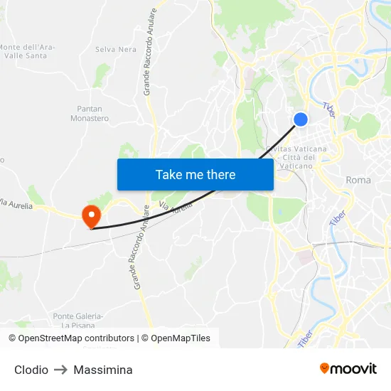 Clodio to Massimina map