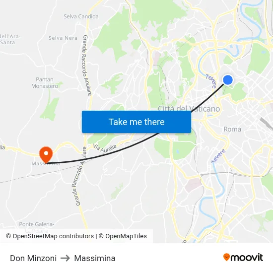 Don Minzoni to Massimina map