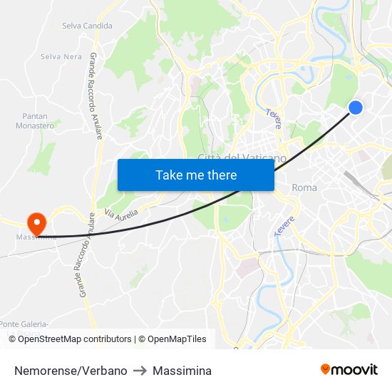 Nemorense/Verbano to Massimina map