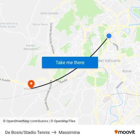 De Bosis/Tennis Stadium to Massimina map