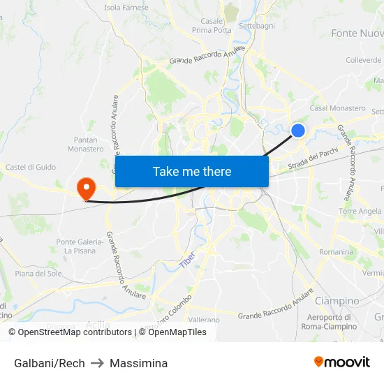 Galbani/Rech to Massimina map