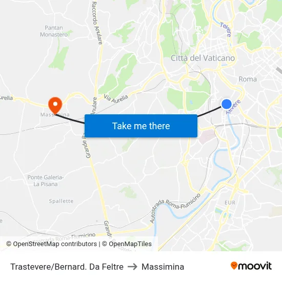 Trastevere/Bernard. Da Feltre to Massimina map