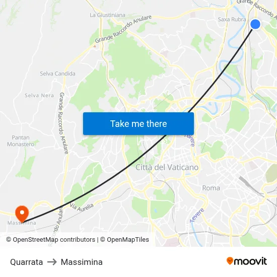 Quarrata to Massimina map