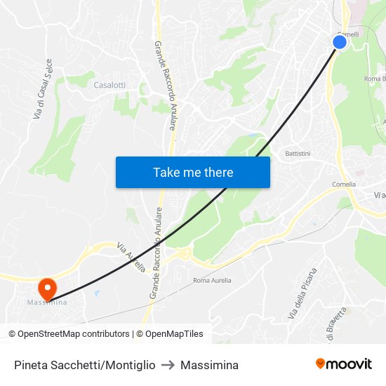 Pineta Sacchetti/Montiglio to Massimina map