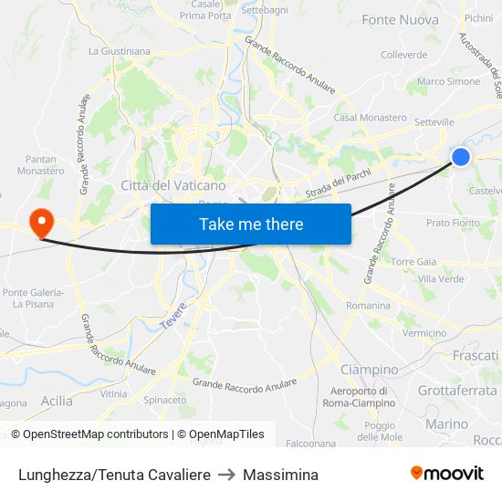 Lunghezza/Tenuta Cavaliere to Massimina map