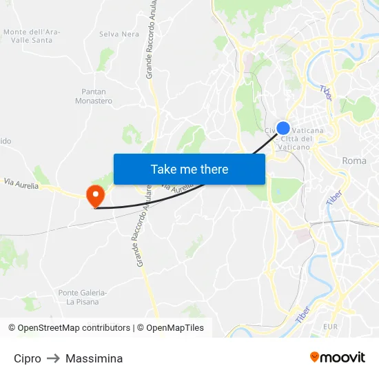 Cipro to Massimina map