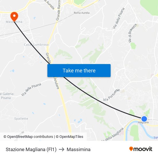 Stazione Magliana (Fl1) to Massimina map