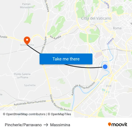 Pincherle/Parravano to Massimina map