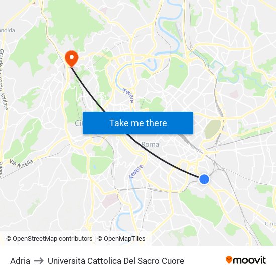 Adria to Università Cattolica Del Sacro Cuore map