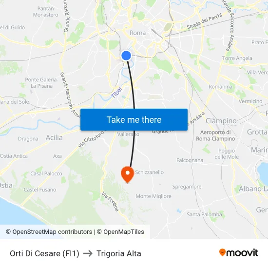 Caesar's Gardens (FL1) to Trigoria Alta map
