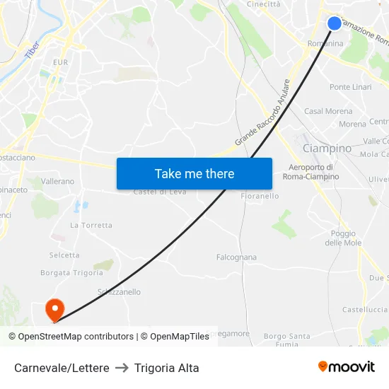 Carnevale/Letters to Trigoria Alta map