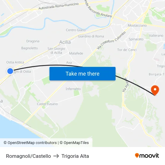 Romagnoli/Castle to Trigoria Alta map
