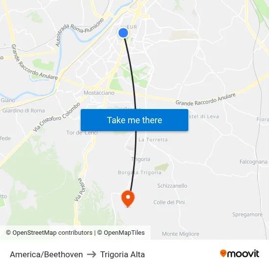 America/Beethoven to Trigoria Alta map