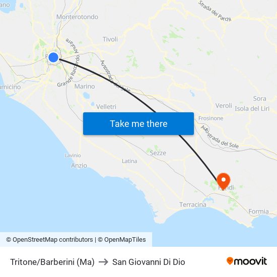 Tritone/Barberini (Ma) to San Giovanni Di Dio map