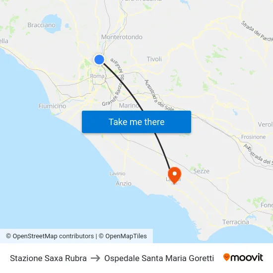 Stazione Saxa Rubra to Ospedale Santa Maria Goretti map