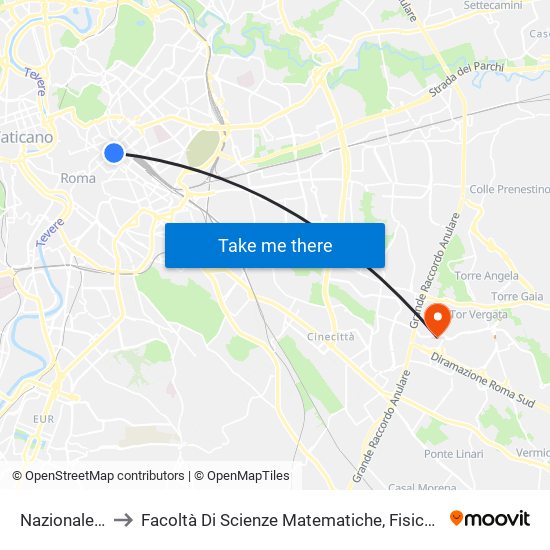 Nazionale/Torino to Facoltà Di Scienze Matematiche, Fisiche E Naturali (Sogene) map