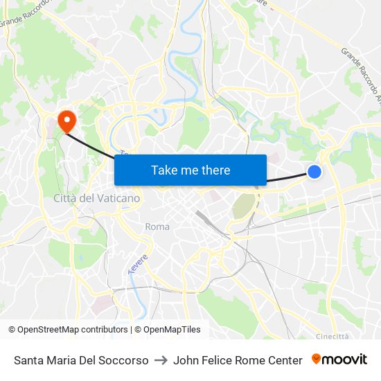 Santa Maria Del Soccorso to John Felice Rome Center map