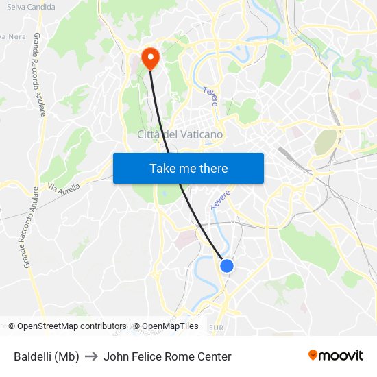 Baldelli (Mb) to John Felice Rome Center map