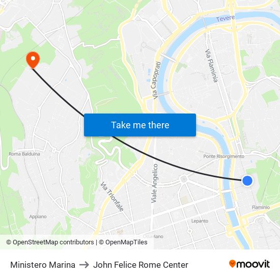 Ministero Marina to John Felice Rome Center map