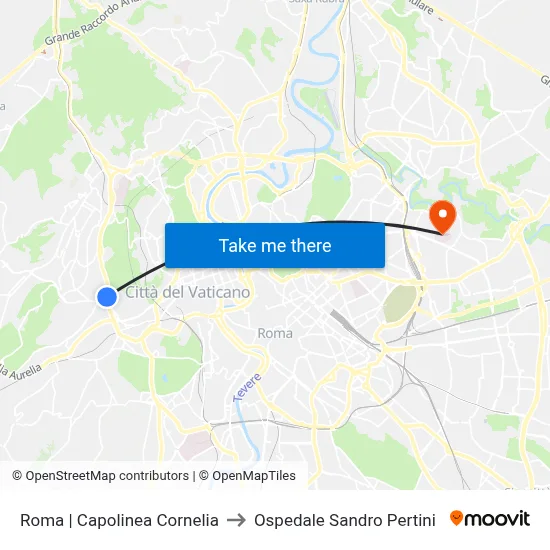 Roma | Capolinea Cornelia to Ospedale Sandro Pertini map