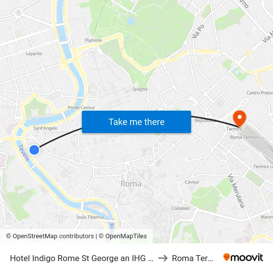 Hotel Indigo Rome St George an IHG Hotel to Roma Termini map