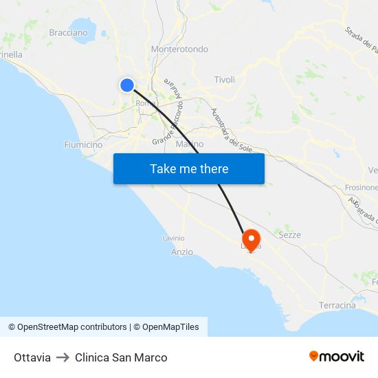 Ottavia to Clinica San Marco map