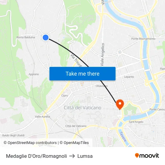 Medaglie D'Oro/Romagnoli to Lumsa map