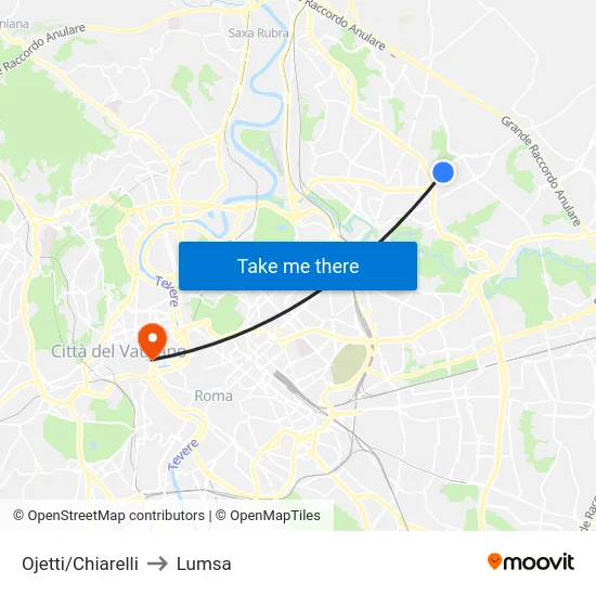 Ojetti/Chiarelli to Lumsa map