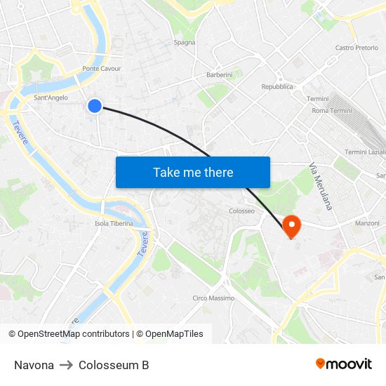 Navona to Colosseum B map
