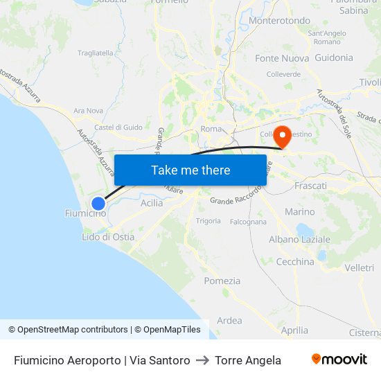 Fiumicino Aeroporto | Via Santoro to Torre Angela map