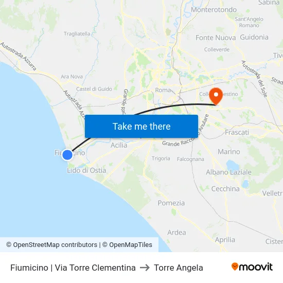 Fiumicino | Via Torre Clementina to Torre Angela map