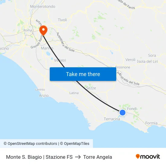 Monte S. Biagio | Stazione FS to Torre Angela map