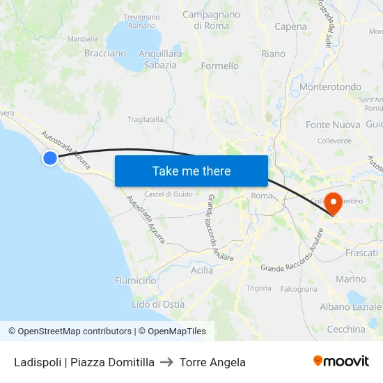 Ladispoli | Piazza Domitilla to Torre Angela map