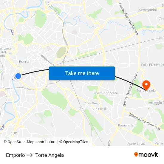 Emporium to Torre Angela map