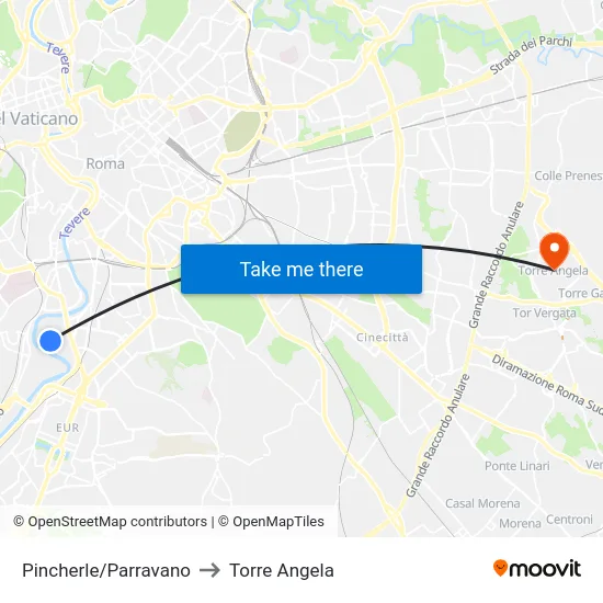 Pincherle/Parravano to Torre Angela map
