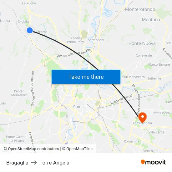 Bragaglia to Torre Angela map