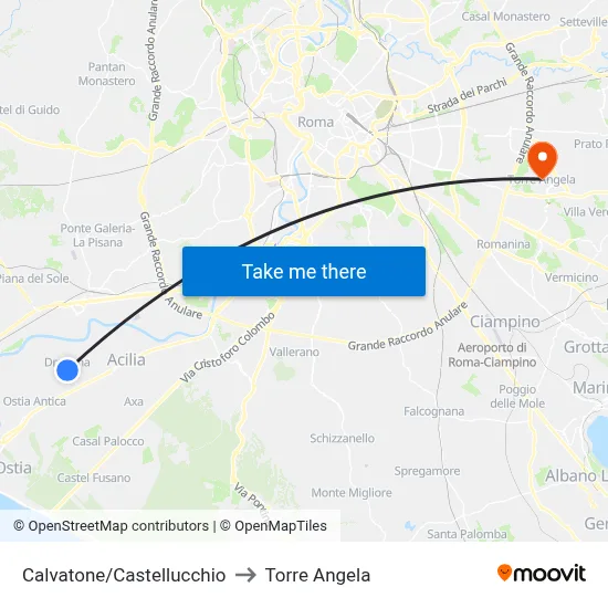 Calvatone/Castellucchio to Torre Angela map