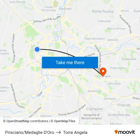Prisciano/Gold Medals to Torre Angela map