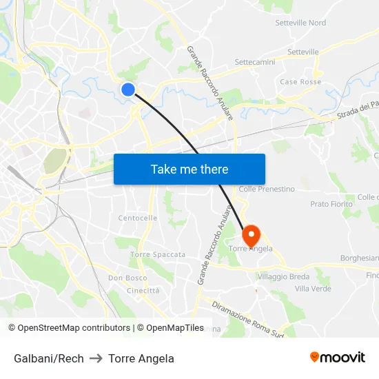 Galbani/Rech to Torre Angela map