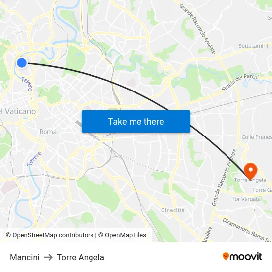 Mancini to Torre Angela map