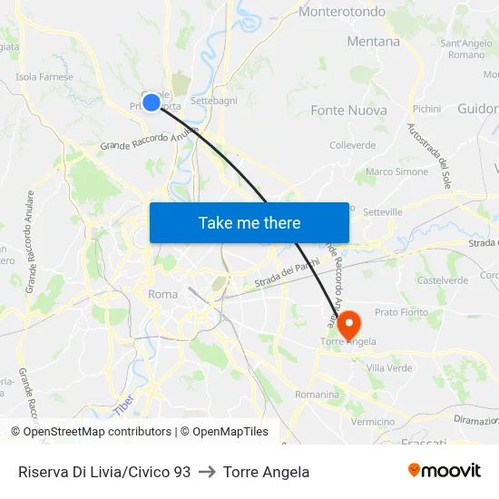 Livia Reserve/Number 93 to Torre Angela map