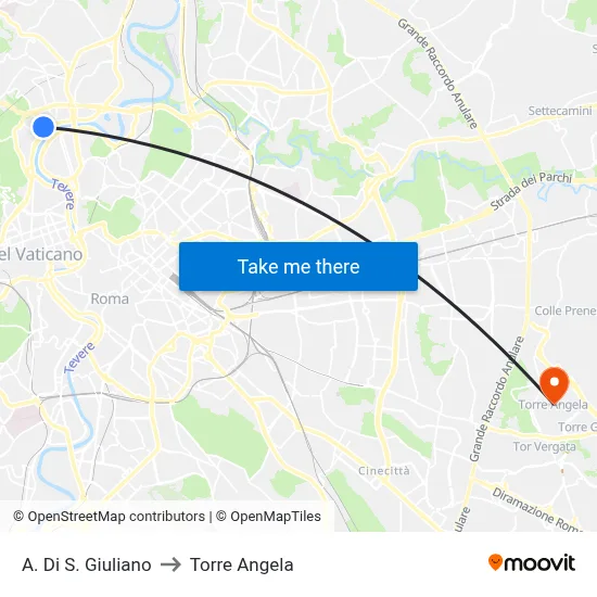 A. Di S. Giuliano to Torre Angela map