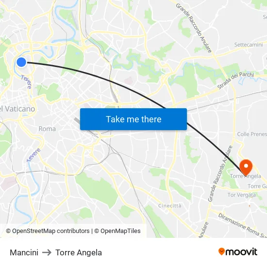 Mancini to Torre Angela map