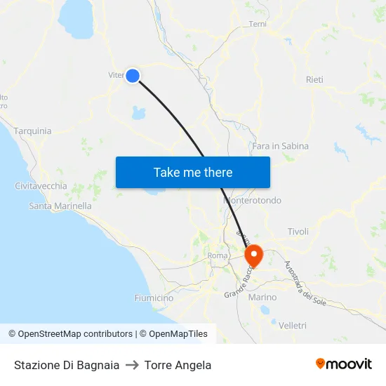 Stazione Di Bagnaia to Torre Angela map