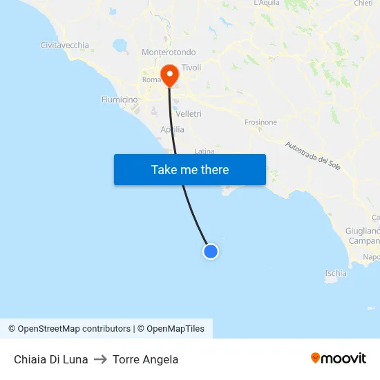 Chiaia Di Luna to Torre Angela map