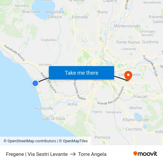 Fregene | Via Sestri Levante to Torre Angela map